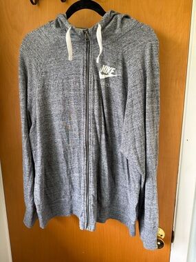 Nike Women’s Vintage Gray Full‑Zip Hoodie Sweatshirt Size 2X